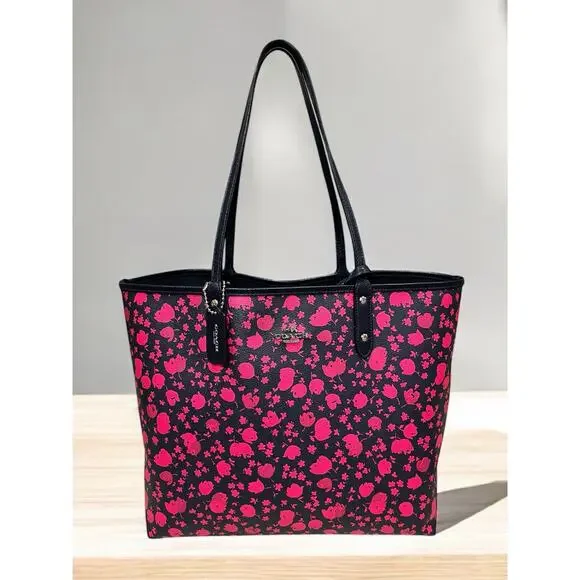 Coach F55862 Reversible City Tote Bag in Prairie Calico Print & Wristlet - Picture 2 of 14